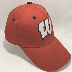 NCAA Wisconsin Badgers Embroidered Adjustable Strapback Red Cap Dad Hat
